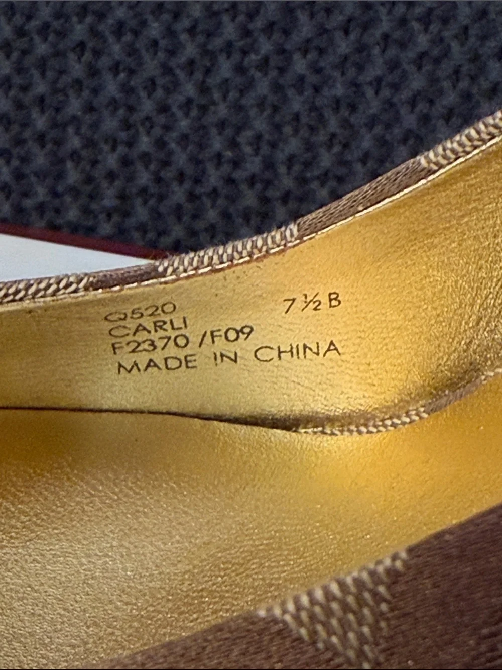 Coach Tan/Brown Signature Canvas Studded Platform Pumps -425